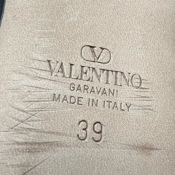 VALENTINO GARAVANI Rockstud Satin Ballet Flats EU 39 US 9 Black Wrap Around Shoe - Picture 12 of 16